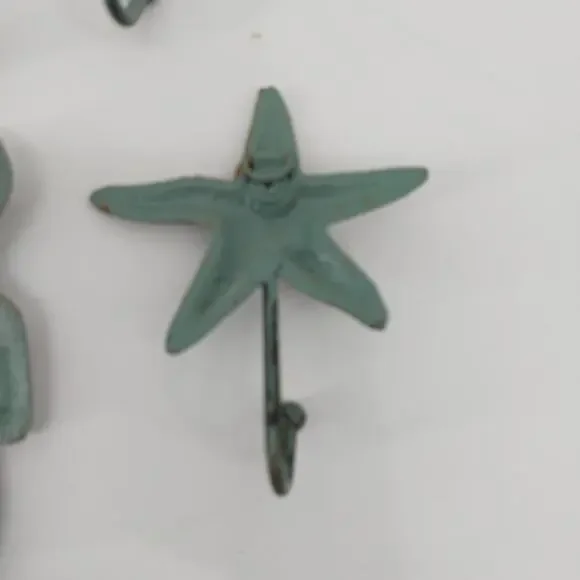 Bath Metal Coastal Mermaid Starfish Green Distressed 7 pcs - Picture 14 of 16